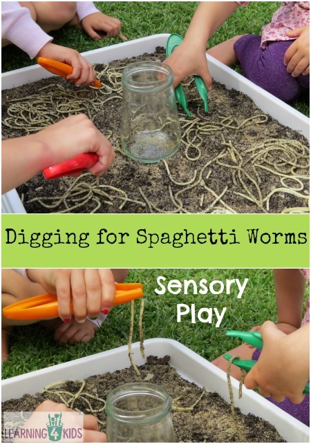 Digging-for-Spaghetti-Worms-Sensory-Play