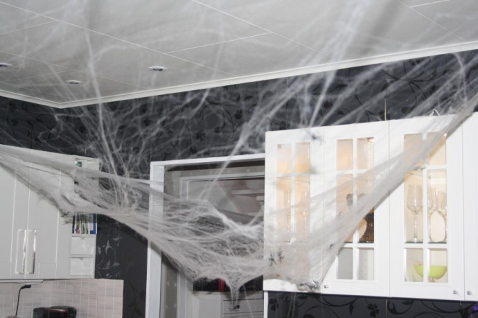halloween spindelväv i taket