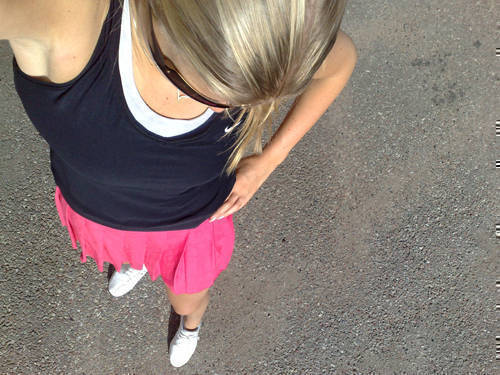 Dagens tennisoutfit - med min nyköpta kjol.