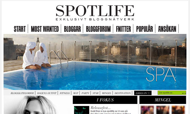 Spotlifes nya webbplats. 