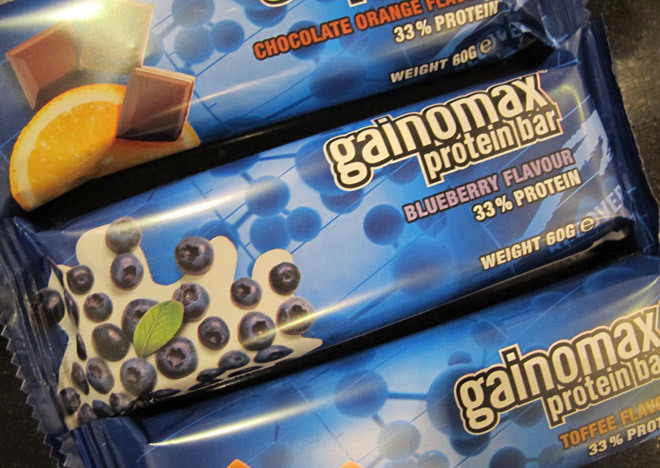 Gainomax Protein Bars.